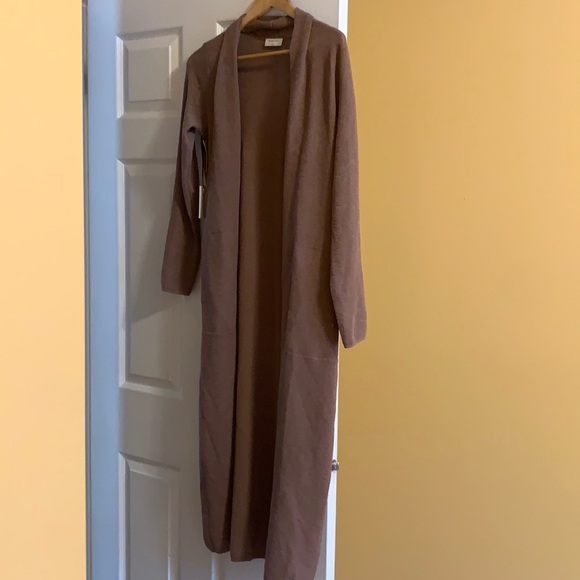 Aritzia Sweaters - Aritzia Long Open-Front Cardigan Coatigan in Brown